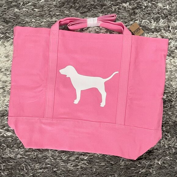 NWT PINK Victoria’s Secret Canvas Tote Bag - Picture 1 of 5